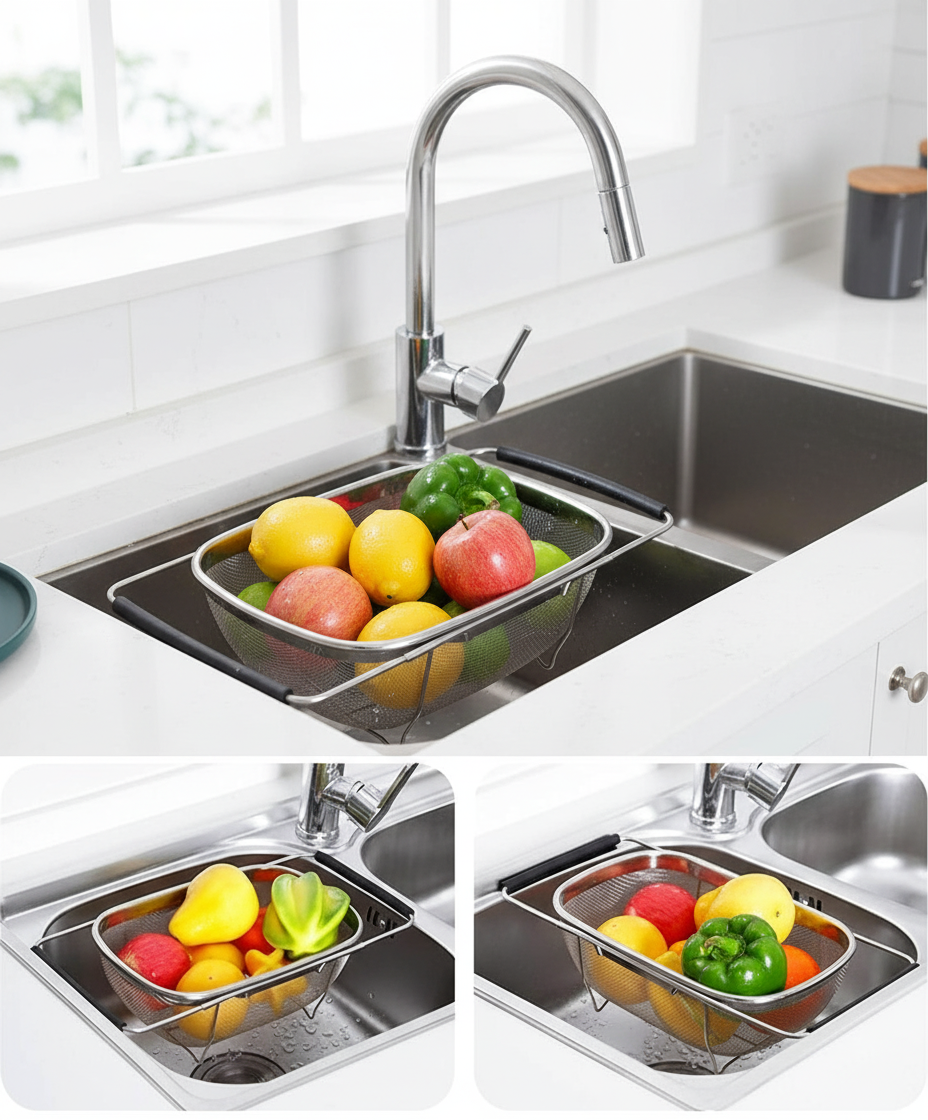 Stainless Steel Colander Oval Shape Big Size