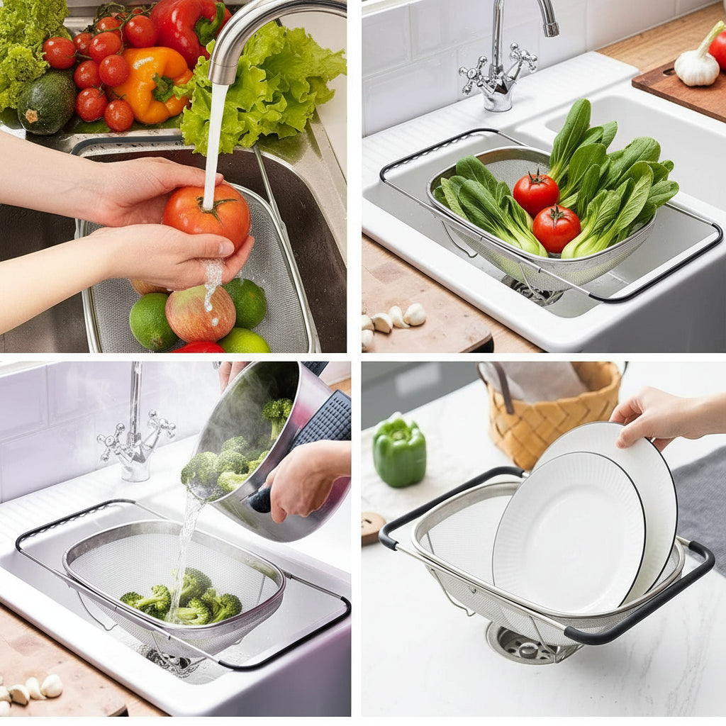 Stainless Steel Colander Oval Shape Big Size