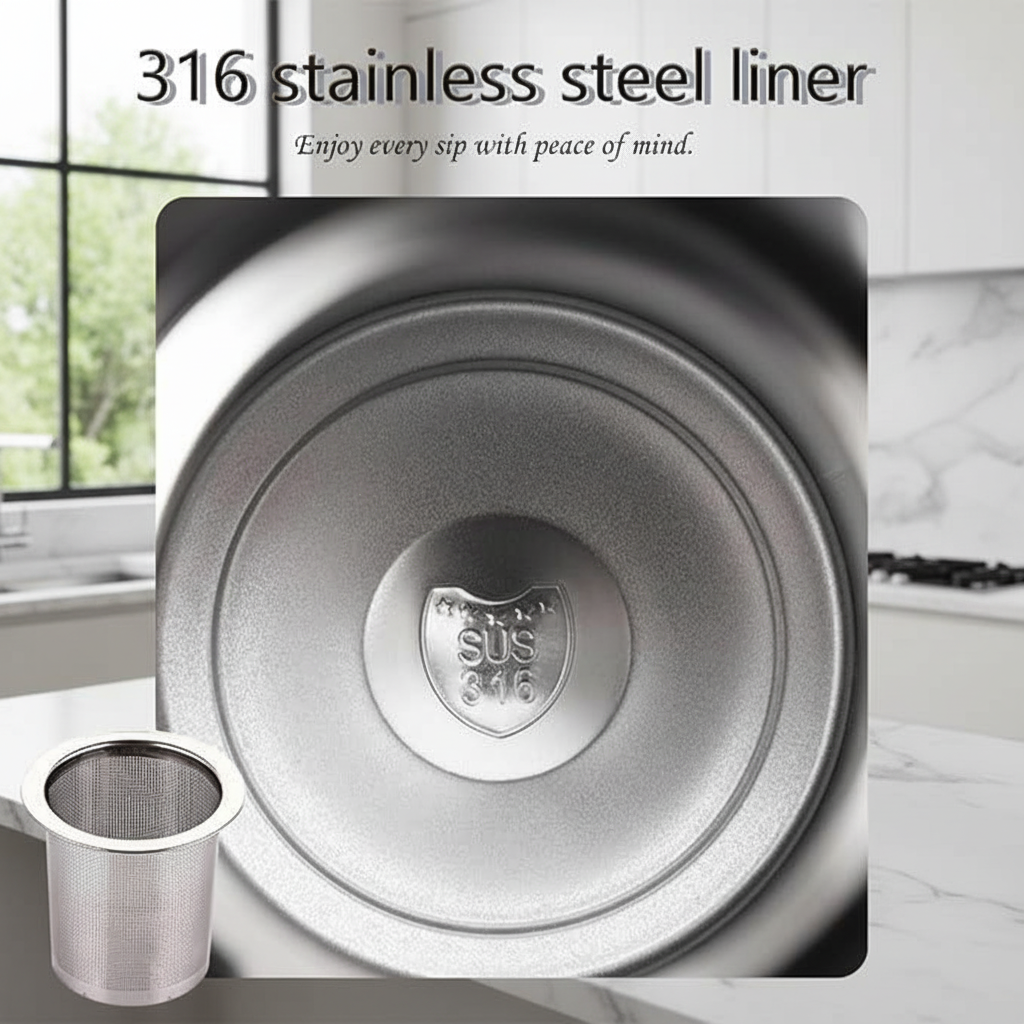 Insulation Pitcher - Vacuum Kettle Portable Hot Water/Teapot (800ml)