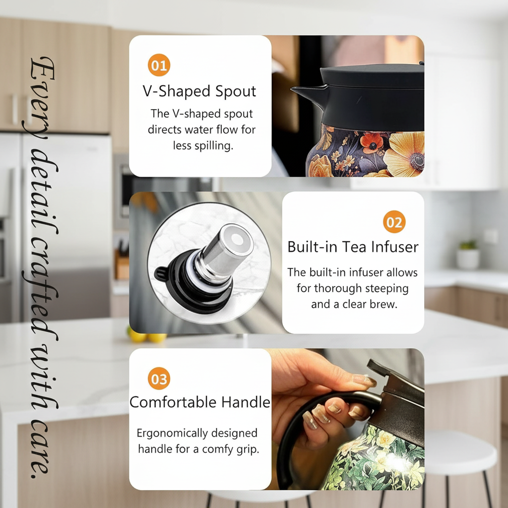 Insulation Pitcher - Vacuum Kettle Portable Hot Water/Teapot (800ml)